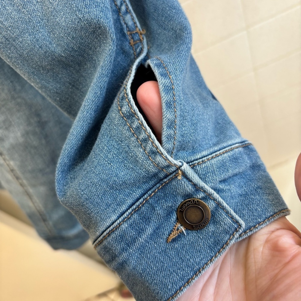 Woman Within Denim Jean Jacket Plus Size 32W XXXL Classic Preppy Teacher Comfort - Picture 4 of 13